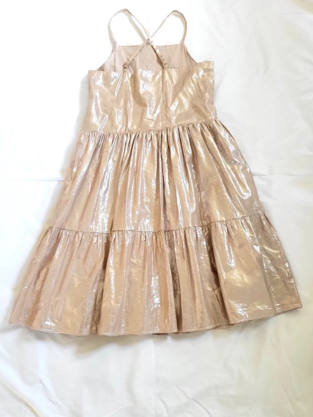 NWOT Gap Tiered Metallic Gold Girl's Dress - XXL (14-16)